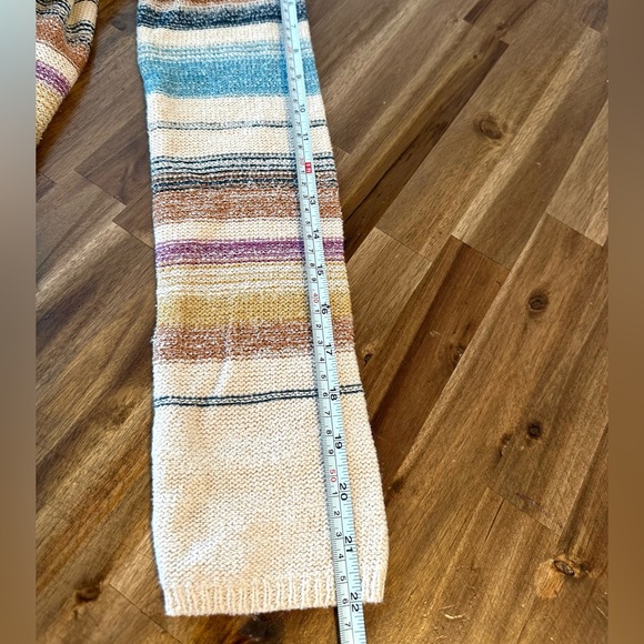 Natural Reflections Teal, Cream, Purple Striped V-Neck Sweater Women’s Sz Med - Picture 7 of 7